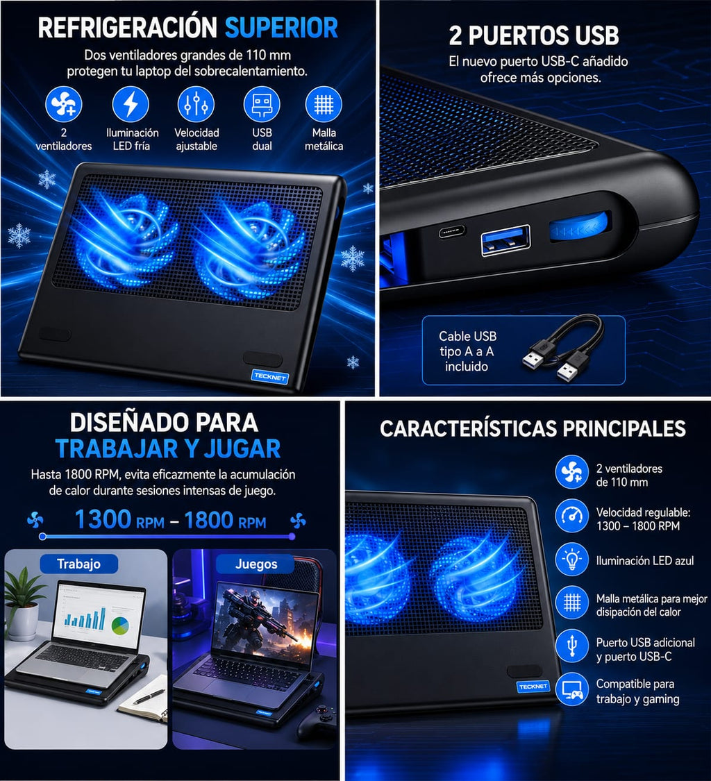 Base de enfriamiento para laptop